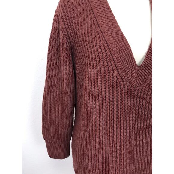 Aritzia Babaton Oversize Pullover Stretch Knit V Neck Wool Sweater - Picture 4 of 10